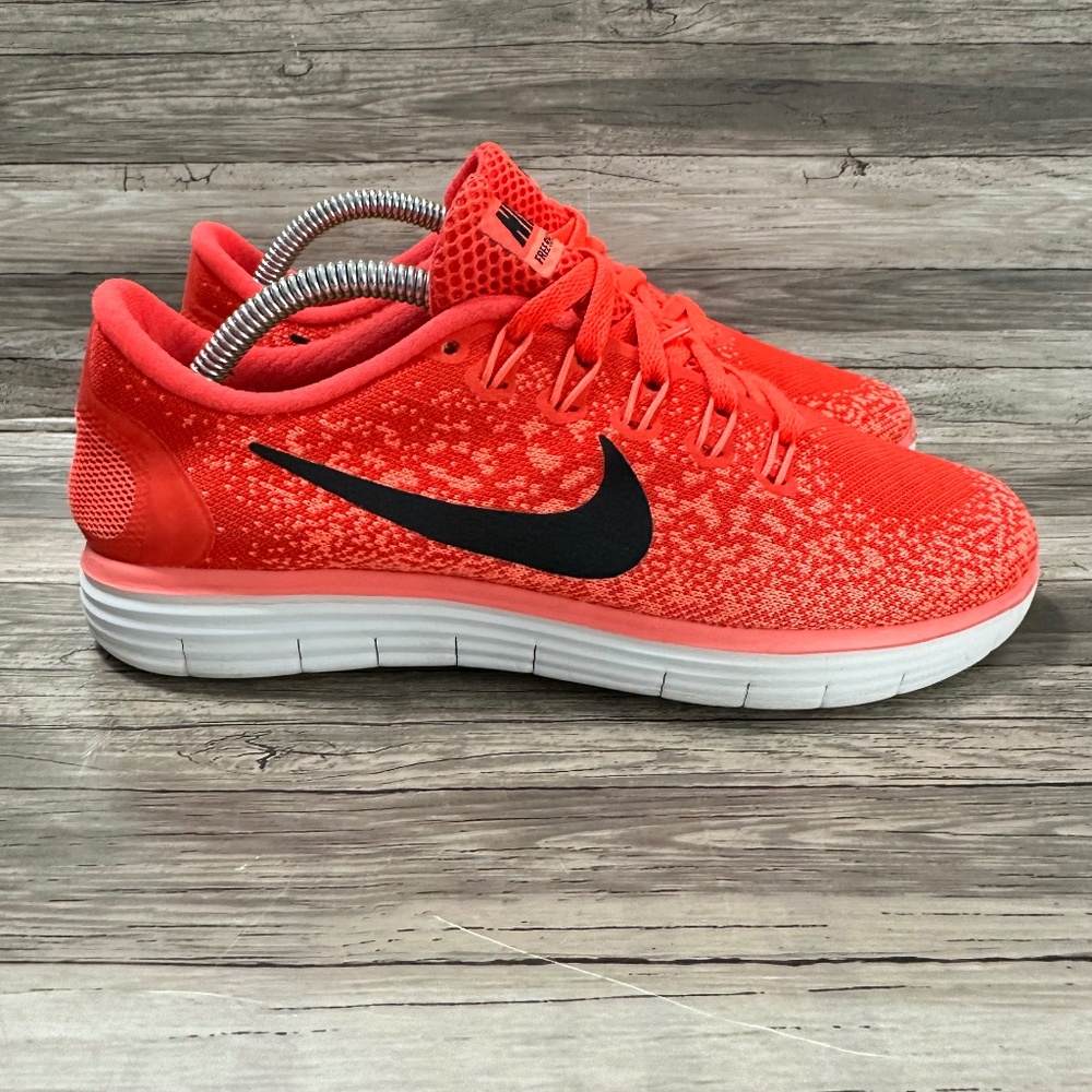 Nike Free RN Distance Womens Shoes Size 6 Neon Pink Running Sneakers 827116-600